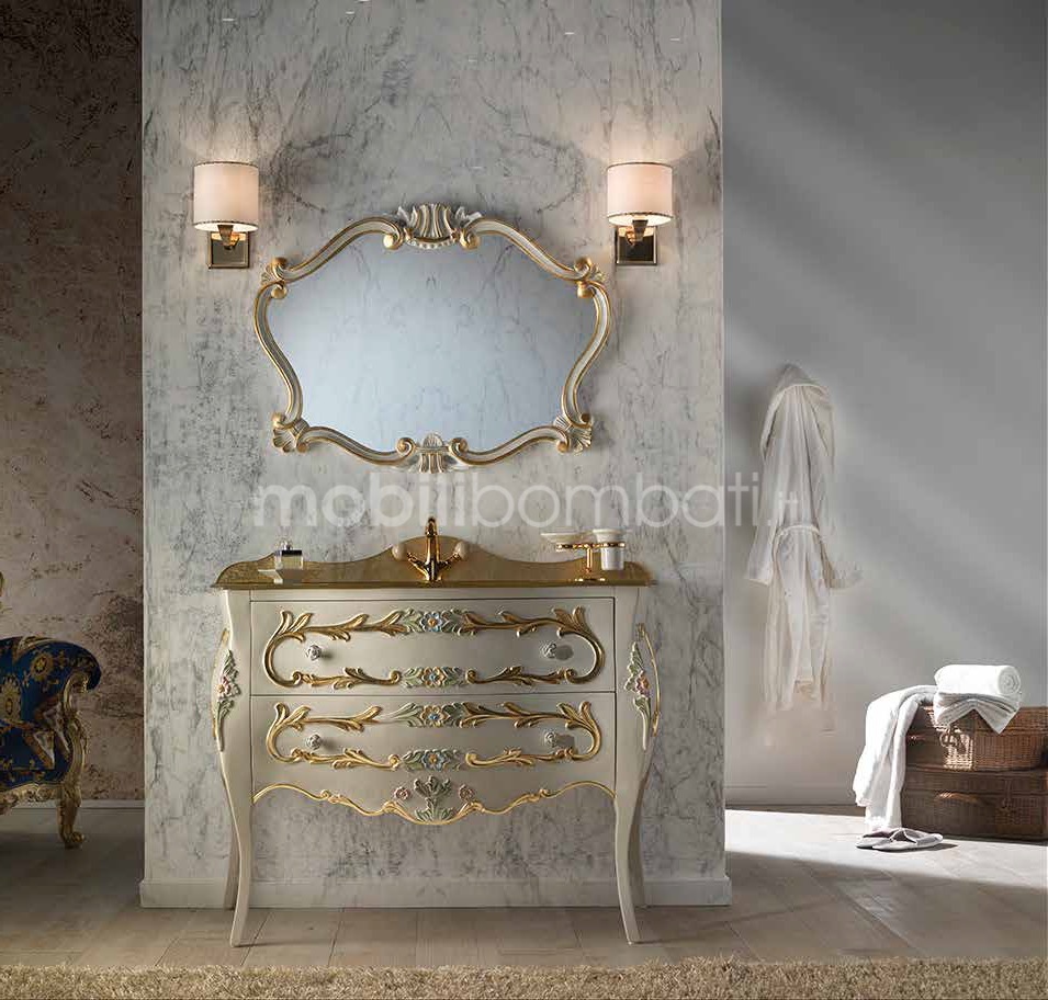 Specchio bagno in Oro Rosa intagliato - Qualità top su